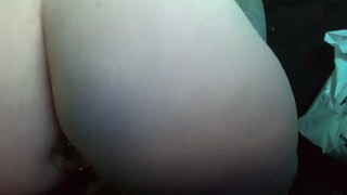 Sticking an anal plug in my fat ass then playing with my dildo from behind