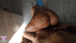 WE MADE A MESS - HOT CHOCOLATE SEX IN A PUBLIC WELLNESS SPA-MAGICMINTCOUPLE