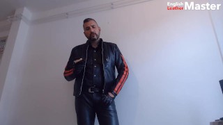 Cigar smoking humiliation in my full leathers preview