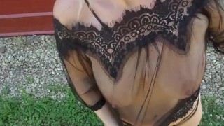 Running naked on the farm, bouncing boobs