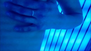 Polish milf massage in solarium her small tits and hot pussy