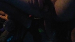 Riding dildos in car 