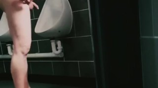 Naked in the public toilets 