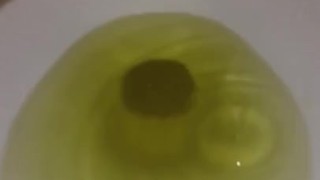 Husbands POV / Close up of Wife peeing in the toilet just before Lovemaking