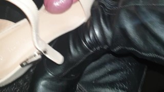 Wearing Thigh High high heeled boots fucking heels