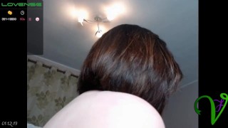 Ms. Vixen uses her huge tits to wank