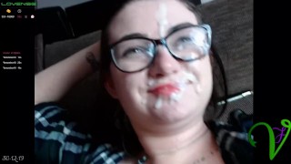 Ms. Vixen recieves the biggest facial yet... huge!