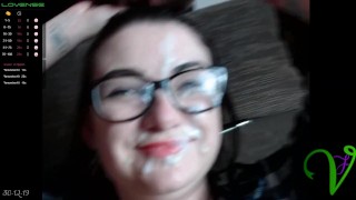 Ms. Vixen recieves the biggest facial yet... huge!