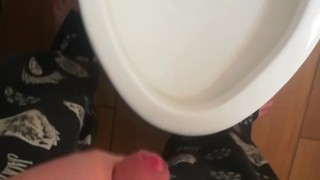 Massive Cumshot In The Toilet!