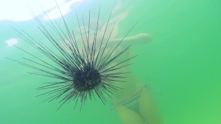 Nude underwater Shooting in Thailand big boobs in water