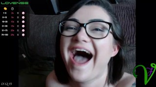 Ms. Vixen sucks cock till it explodes on her face