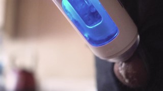 Robot Sex Machine. Robotic Fleshlight. Male sex blowjob toy. Double cushot