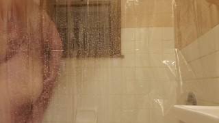 Playing with small toy in the shower