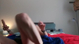Pup Buttons rides dildo, fingers ass, attempts fisting, and tries new toy