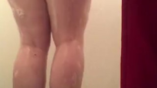 Washing my big booty and pussy in the shower 