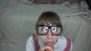 Girl With Glasses Extreme Hardcore Deepthroat