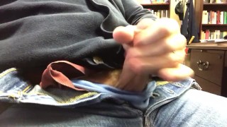 Edging My Thick Cock While At Work - Risky Public Masturbation