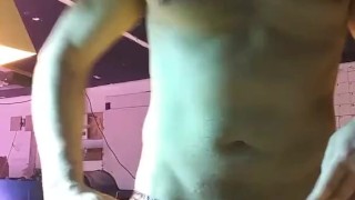 Sexy white boy wearing a thong in Grow room