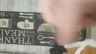Naughty kitchen wank