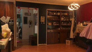 Sweater sissy cleans floor (sissy maid)