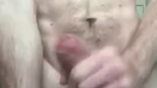 Nude masturbation in the bathroom - stood at the sink. Big cumshot