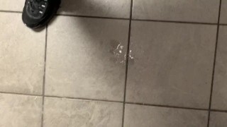 Rubbing Her Fat Hairy Cunt & Pissing On The Bathroom Floor At Whataburger!!