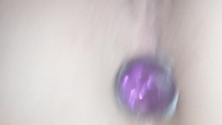 Dutchie plays with her new butt plug