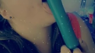 Lexi sucking her toy 