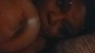 Ebony plays with big boobs