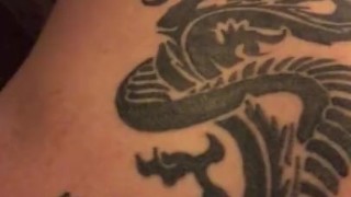 Johnny Ryder uses his white daddy cock dildo on his hole