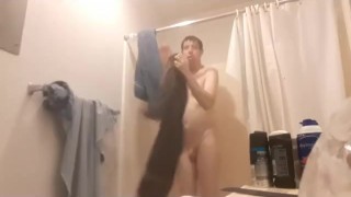 Sissy Femboy Chrissy Says Hi and Shows Cock on bed in panties
