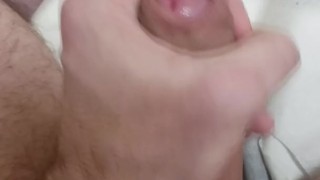 Quick Tug at work. Cumshot