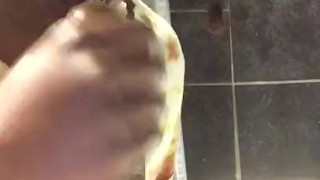 Sloppy Head on HUGE Dildo