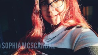 Redhead shows off big boobs and wants to be naughty with you