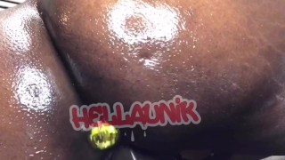Realhellaunik squirts in kitchen