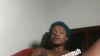 Luna fucks her pink pussy with a pink dildo