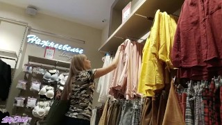 Caught In The Dressing Room During a Blowjob - Letty Black