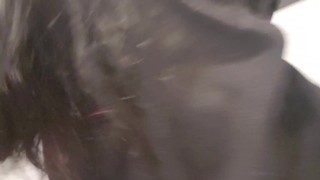 Nerdy Girl Sneaks Into The Men's Room And Uses The Urinal Backwards
