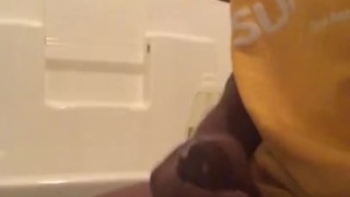Stroking my cock after a long day at work