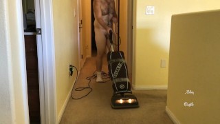 Nude Hairy Stud Vacuum Voyeur