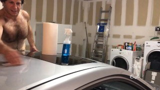Stud N Briefs Cleans Car Windows 2