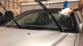 Stud N Briefs Cleans Car Windows 1