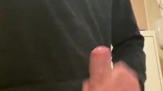 Cumming into the bathroom sink while family in other room!
