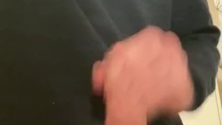 Cumming into the bathroom sink while family in other room!