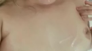 Hot Blonde Covered in Cum 