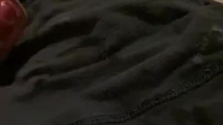 Wanking on to my boxers big cumshot 