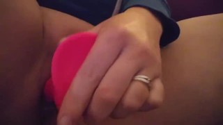 Teasing my wet pussy with Mr.Pink - My first video