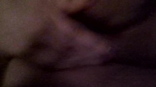 Rubbing my soaked sticky pussy and sensitive clit is making me moan softly