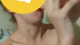 19 year old girlfriend tries big dildo in her tight pussy