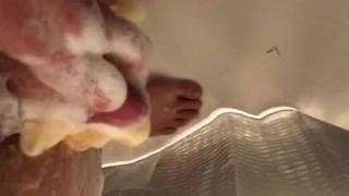 Small uncut cock shower jerk off jack off 